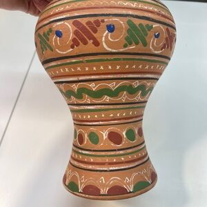 Handcrafted Mexican Multicolor perhaps Tonala or Tiaquepaque Vase